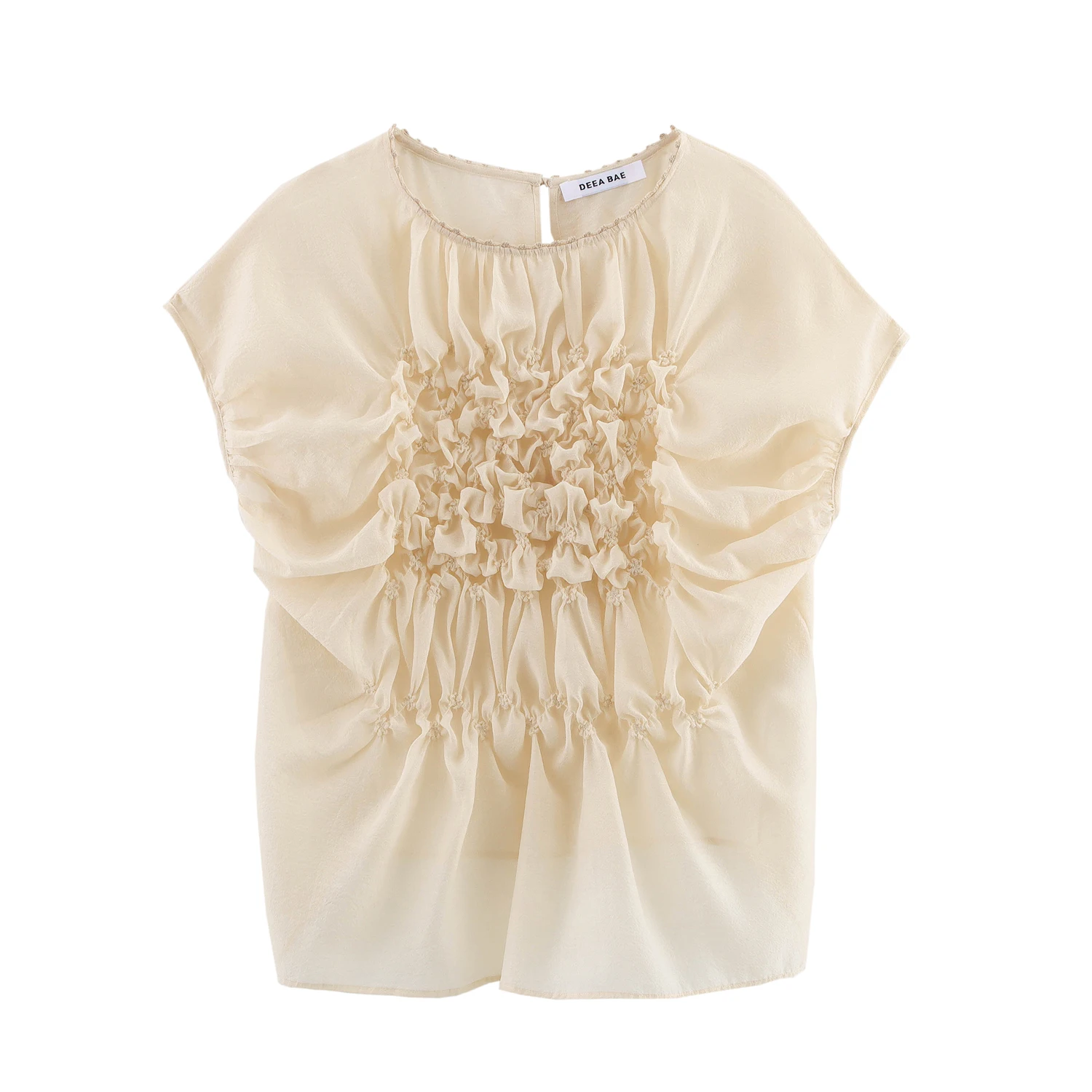 Topenomi Summer Casual Short Sleeve Shirt Women Round Neck Folds Design Transparent Tops Backless Lace Up Versatile Loose Blouse
Topenomi Summer Casual Short Sleeve Shirt Women Round Neck Folds Design Transparent Tops Backless Lace Up Versatile Loose Blouse