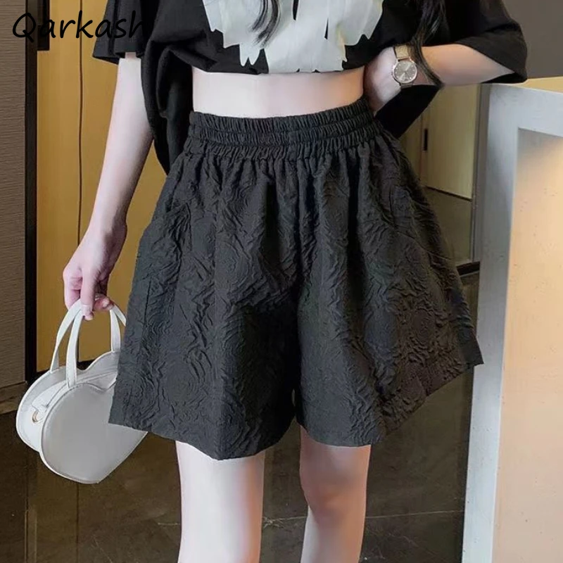 Solid Shorts for Women Hot Jacquard High Waist Pleated Summer Loose A-line Female All-match Streetwear Leisure Simple Fashion
Solid Shorts for Women Hot Jacquard High Waist Pleated Summer Loose A-line Female All-match Streetwear Leisure Simple Fashion