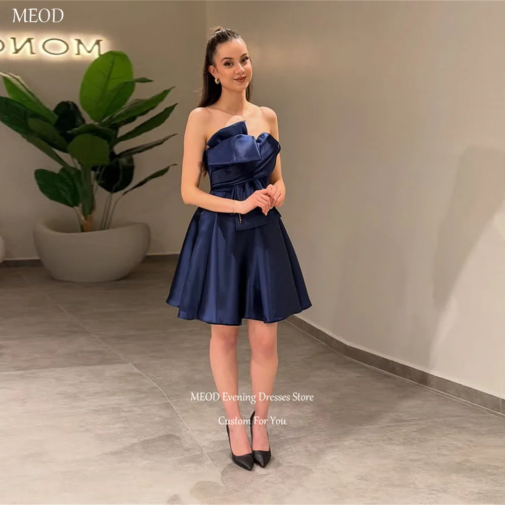 MEOD Navy Bule Strapless Satin Mini Prom Dresses Above Knee A Line Birthday Dresses Sleeveless Short Graduation Gown Customized
MEOD Navy Bule Strapless Satin Mini Prom Dresses Above Knee A Line Birthday Dresses Sleeveless Short Graduation Gown Customized