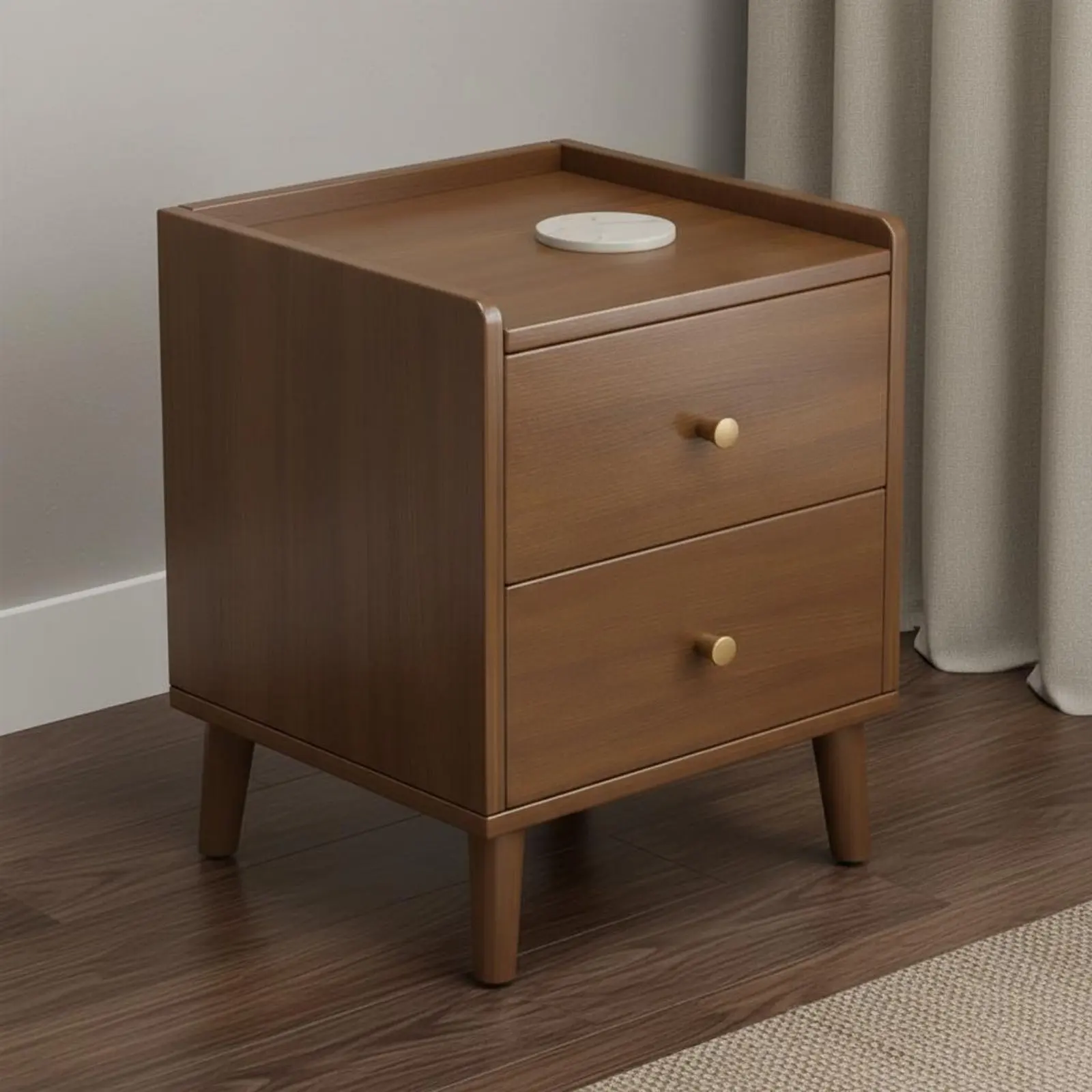 Narrow Nightstand with Shelf Sturdy Wood Legs Wooden Bedside Cabinet 2 Drawer Bedside Table Rounded Corners for Living Room
Narrow Nightstand with Shelf Sturdy Wood Legs Wooden Bedside Cabinet 2 Drawer Bedside Table Rounded Corners for Living Room