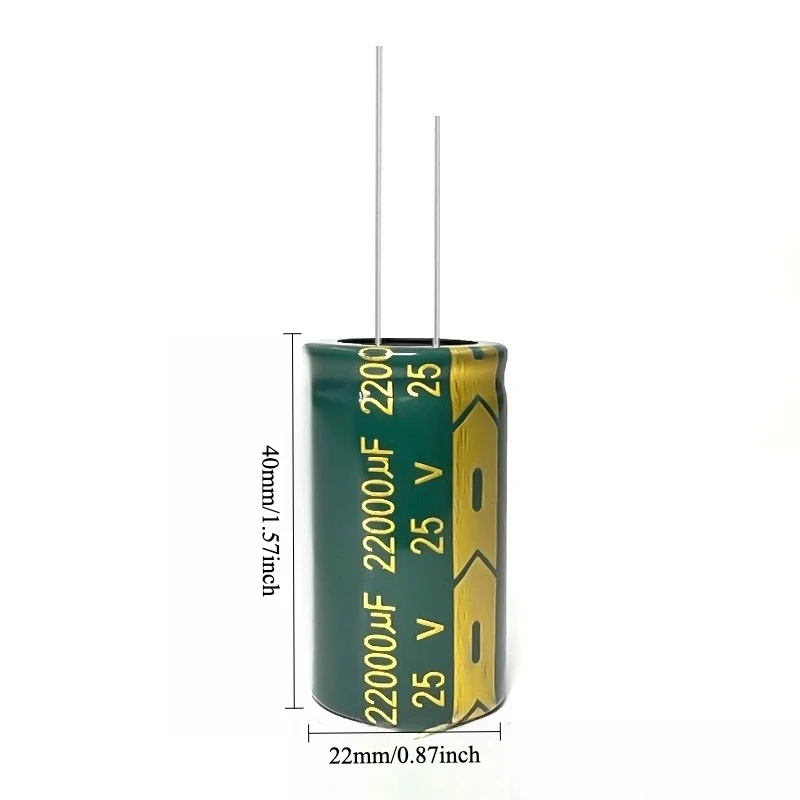 4pcs 25V 22000uF Electrolytic Capacitor High Frequency Low ESR Long Life Green Gold 22x40mm for Power Amplifier
4pcs 25V 22000uF Electrolytic Capacitor High Frequency Low ESR Long Life Green Gold 22x40mm for Power Amplifier