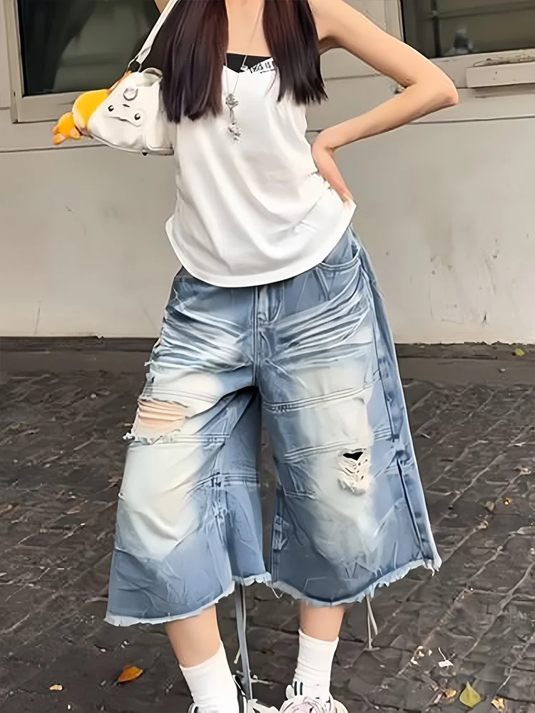 Retro High-Waisted Distressed Denim Shorts Women's Summer New Style Spicy Girl Versatile Seven-point Mid-pants American High ...
Retro High-Waisted Distressed Denim Shorts Women's Summer New Style Spicy Girl Versatile Seven-point Mid-pants American High ...