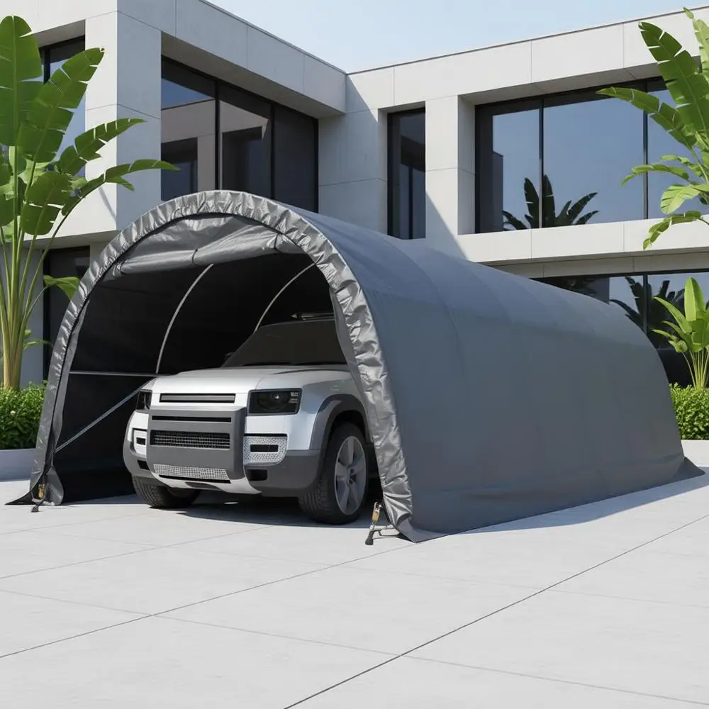 24ft x 12ft Steel Frame Carport, Waterproof Outdoor Shelter for Vehicle Storage or Party Tent
24ft x 12ft Steel Frame Carport, Waterproof Outdoor Shelter for Vehicle Storage or Party Tent