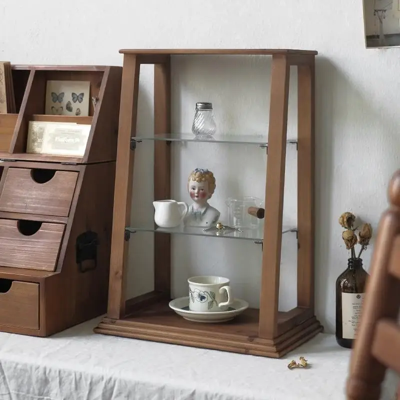 Retro desktop display stand coffee cup solid wood cup holder glass medieval table storage rack display cabinet
Retro desktop display stand coffee cup solid wood cup holder glass medieval table storage rack display cabinet