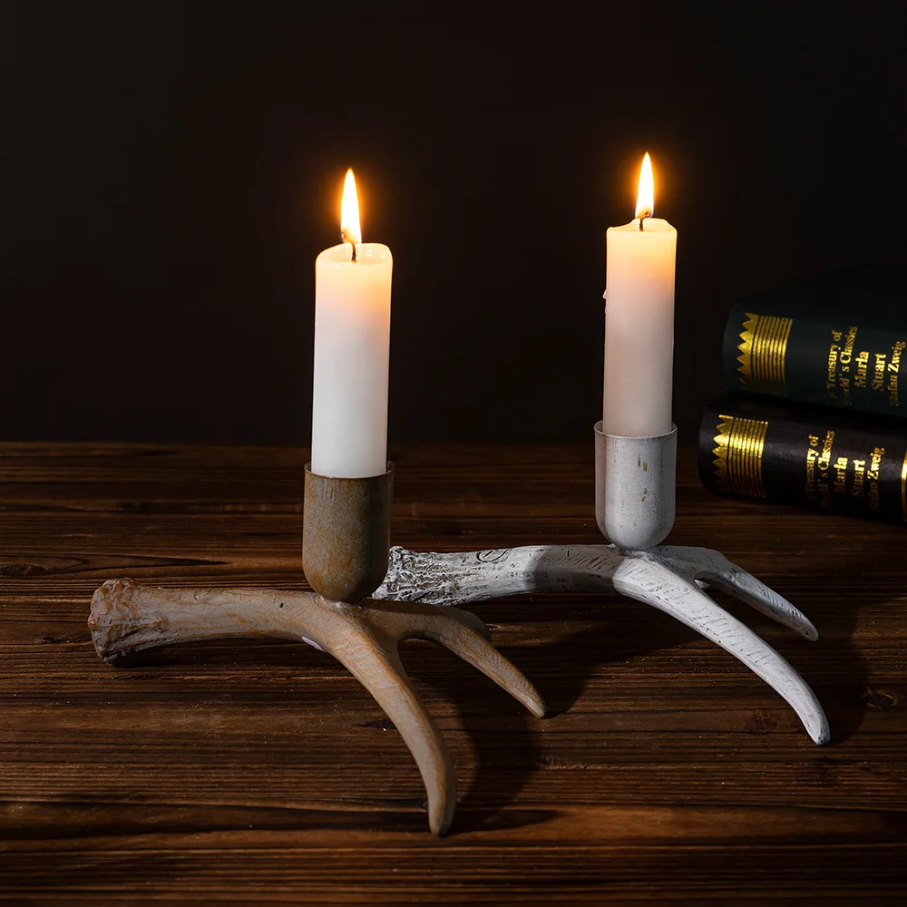 Vintage Simulation Antler Candlestick Ornament Resin Deer Antler Candle Holder Desktop Candle Stand Home Table Decoration Crafts
Vintage Simulation Antler Candlestick Ornament Resin Deer Antler Candle Holder Desktop Candle Stand Home Table Decoration Crafts