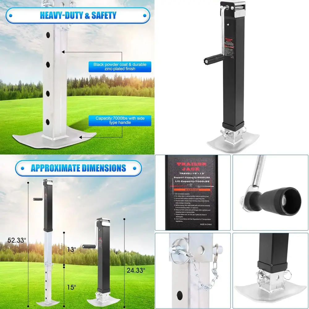 Heavy-Duty Swivel RV Boat Square Weld-On Trailer Jack, 15+13 Drop Leg, 7000 lbs Capacity
Heavy-Duty Swivel RV Boat Square Weld-On Trailer Jack, 15+13 Drop Leg, 7000 lbs Capacity