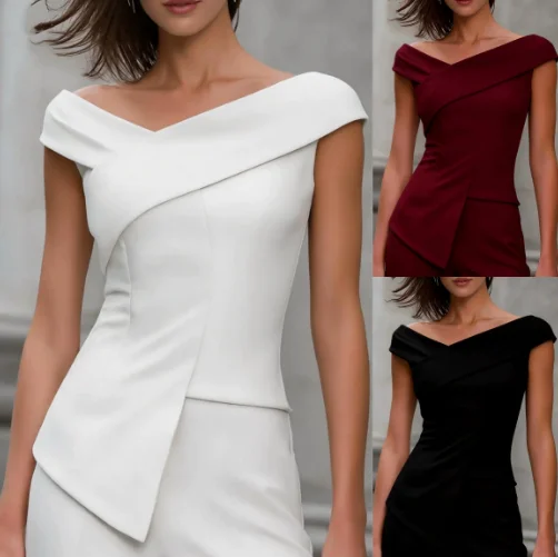 Women's Top 2026 Spring Summer New Solid Color Off Shoulder Cross V-Neck Short Sleeve Slim Fit Daily Casual Irregular Top
Women's Top 2026 Spring Summer New Solid Color Off Shoulder Cross V-Neck Short Sleeve Slim Fit Daily Casual Irregular Top