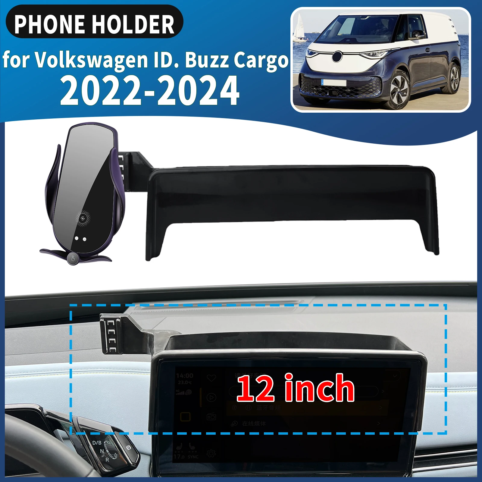 fit for Volkswagen ID. Buzz Cargo 2022-2024 Car Phone Holder Mount Vehicle-Specific GPS Navigation Easy Installation accessoires 
fit for Volkswagen ID. Buzz Cargo 2022-2024 Car Phone Holder Mount Vehicle-Specific GPS Navigation Easy Installation accessoires