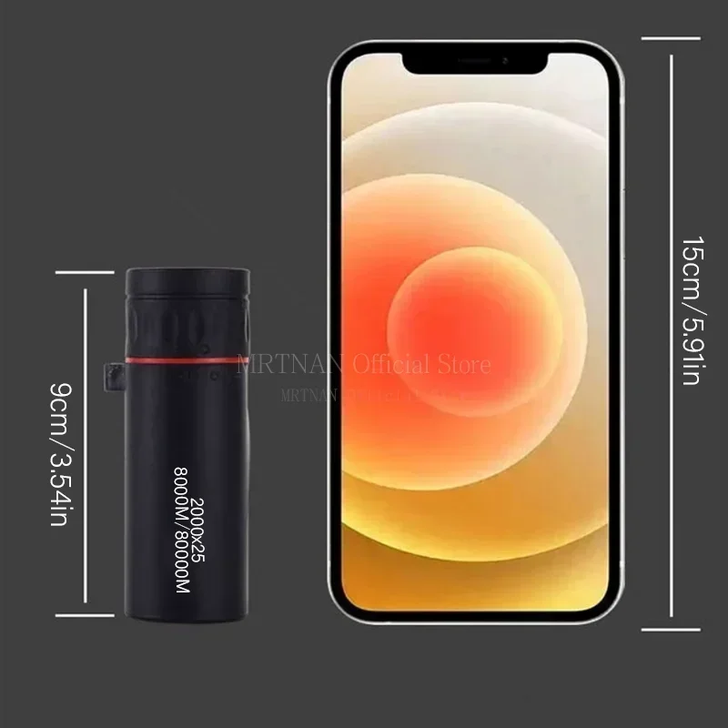 Монокуляр 2000x25 с длинным ночным диапазоном и увеличением 12X HD, Монокуляр для кемпинга и охоты, мощный мини-Телескоп для телефона
Монокуляр 2000x25 с длинным ночным диапазоном и увеличением 12X HD, Монокуляр для кемпинга и охоты, мощный мини-Телескоп для телефона