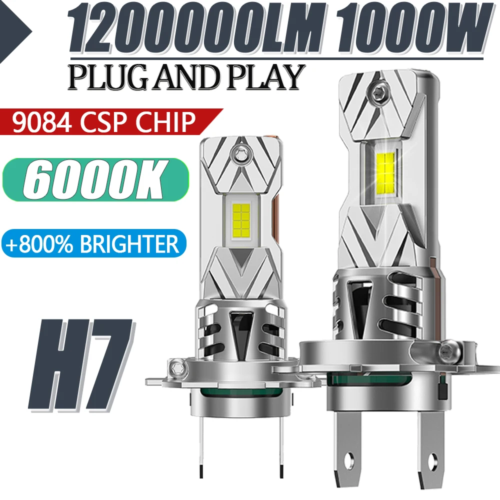 H7 LED Bulbs CANBUS 1200000LM Super Bright Car Headlight Turbo Fan Mini Wireless Headlamp Plug&Play Auto Lights 6000K White 12V
H7 LED Bulbs CANBUS 1200000LM Super Bright Car Headlight Turbo Fan Mini Wireless Headlamp Plug&Play Auto Lights 6000K White 12V