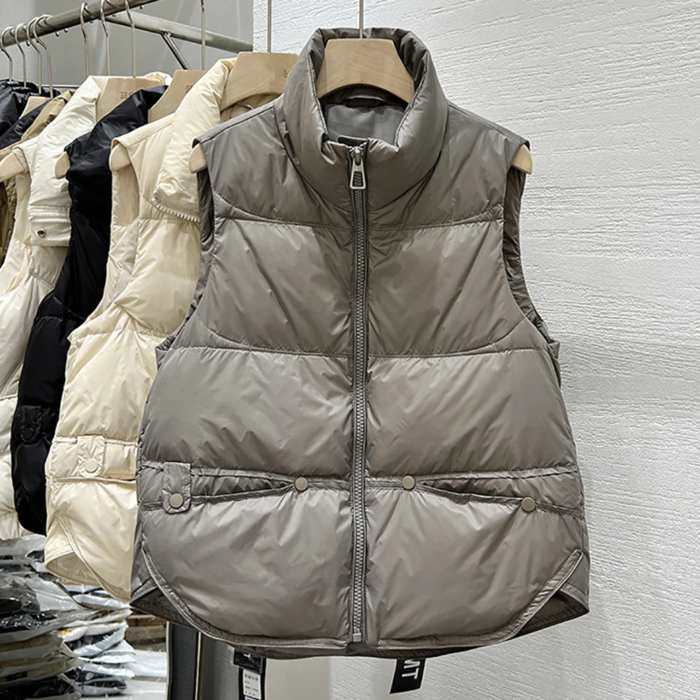 Women's Cotton Vest Autumn Winter Fashion Turn Down Collar Zipper Warm Tank Top Korean Casual Loose Thickened Sleeveless Coat 
Women's Cotton Vest Autumn Winter Fashion Turn Down Collar Zipper Warm Tank Top Korean Casual Loose Thickened Sleeveless Coat