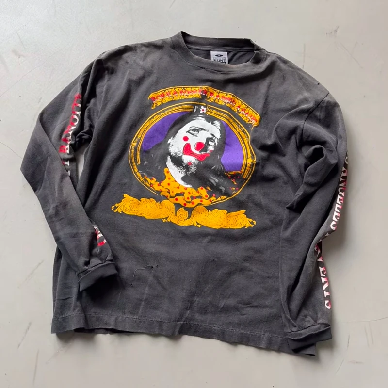 Saint Top Tee Высококачественная футболка с принтом клоуна, круглым вырезом и длинными рукавами, старая винтажная футболка для мужчин и женщин
Saint Top Tee Высококачественная футболка с принтом клоуна, круглым вырезом и длинными рукавами, старая винтажная футболка для мужчин и женщин