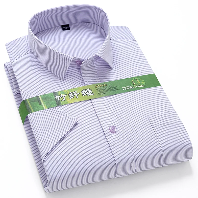 New in shirt Bamboo fiber summer thin short sleeve shirts for man slim fit formal plain shirt soft striped casual plaid clothes
New in shirt Bamboo fiber summer thin short sleeve shirts for man slim fit formal plain shirt soft striped casual plaid clothes