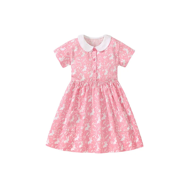 Jumping Meters 2-7 Years Girls Dresses Floral Rabbit Print Collar Party Birthday Toddler Clothing Kids Short Sleeve Frocks
Jumping Meters 2-7 Years Girls Dresses Floral Rabbit Print Collar Party Birthday Toddler Clothing Kids Short Sleeve Frocks