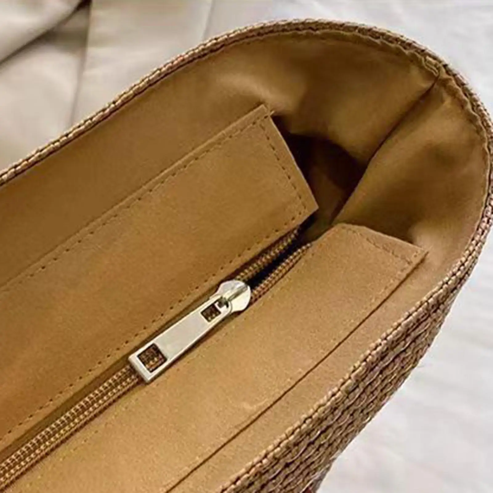 Large Boho Straw Tote Bag Smooth Zipper Shoulder Handbag For Travel Vacation Beach Shopping Office, Summer Bag for Women 9 S3f91723371c047ceaf0ae8800b241041C