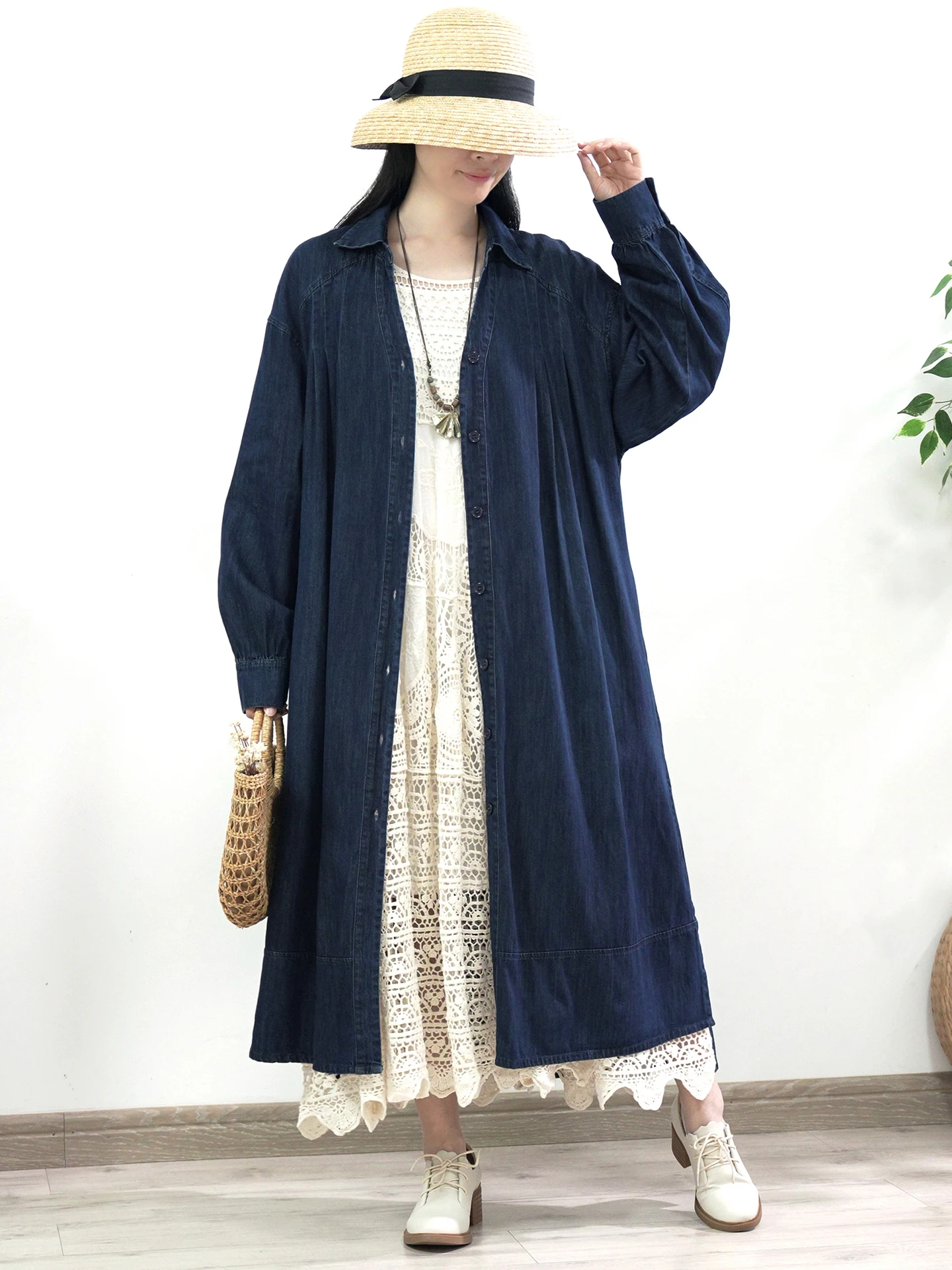 TIYIHAILEY Loose Denim Women Long mid-calf Plus Size Vintage Jeans Trench Spring Autumn Turn Down Collar Single Breasted 2025
TIYIHAILEY Loose Denim Women Long mid-calf Plus Size Vintage Jeans Trench Spring Autumn Turn Down Collar Single Breasted 2025