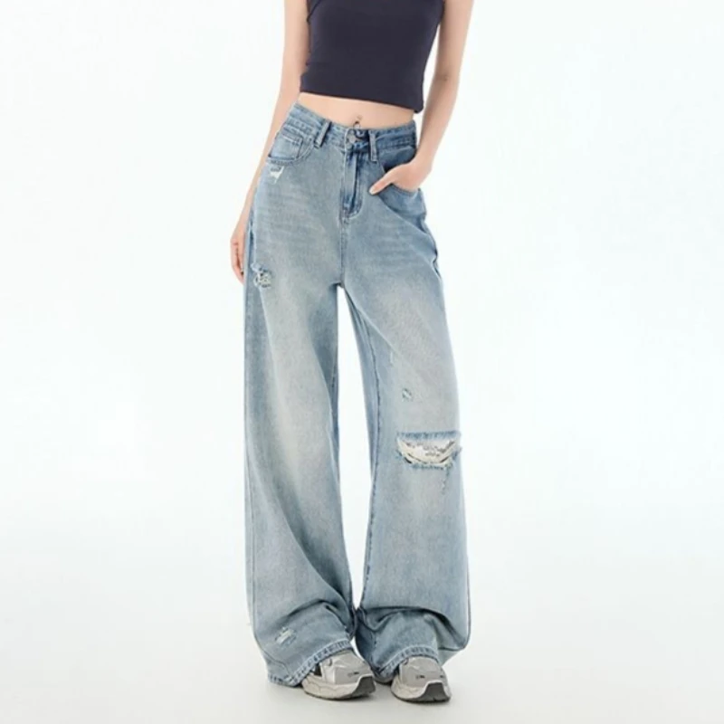 Women's AmericanHigh Waist Ripped Wide Leg Jeans 2026 Arrival Slim Fit Vintage Floor Length Straight Leg Loose Denim Pants
Women's AmericanHigh Waist Ripped Wide Leg Jeans 2026 Arrival Slim Fit Vintage Floor Length Straight Leg Loose Denim Pants