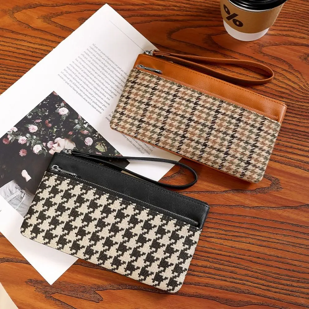 Korean Style Zipper Clutch Wallet Credit Card Holder Clutch Bag Retro Houndstooth Handbag Coin Purse Coin Pocket
Korean Style Zipper Clutch Wallet Credit Card Holder Clutch Bag Retro Houndstooth Handbag Coin Purse Coin Pocket