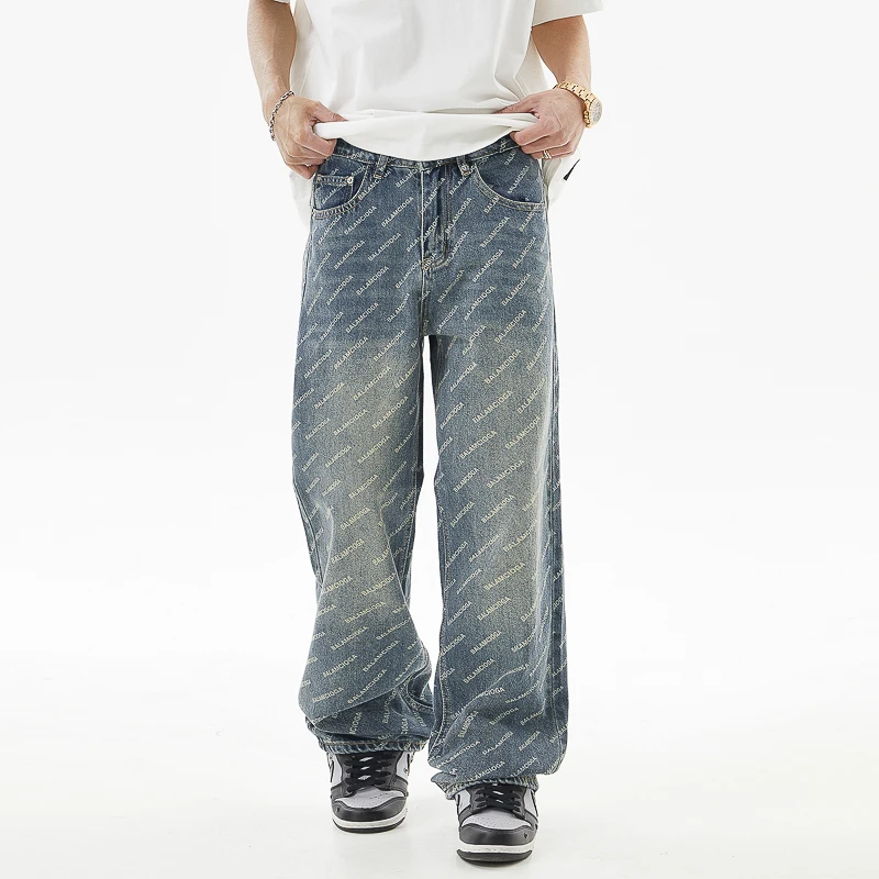 Hip Hop Fashion Printed Jeans Men's Spring and Summer 2024 New Loose Straight Fashion Personality Youth Korean Style Trousers
Hip Hop Fashion Printed Jeans Men's Spring and Summer 2024 New Loose Straight Fashion Personality Youth Korean Style Trousers