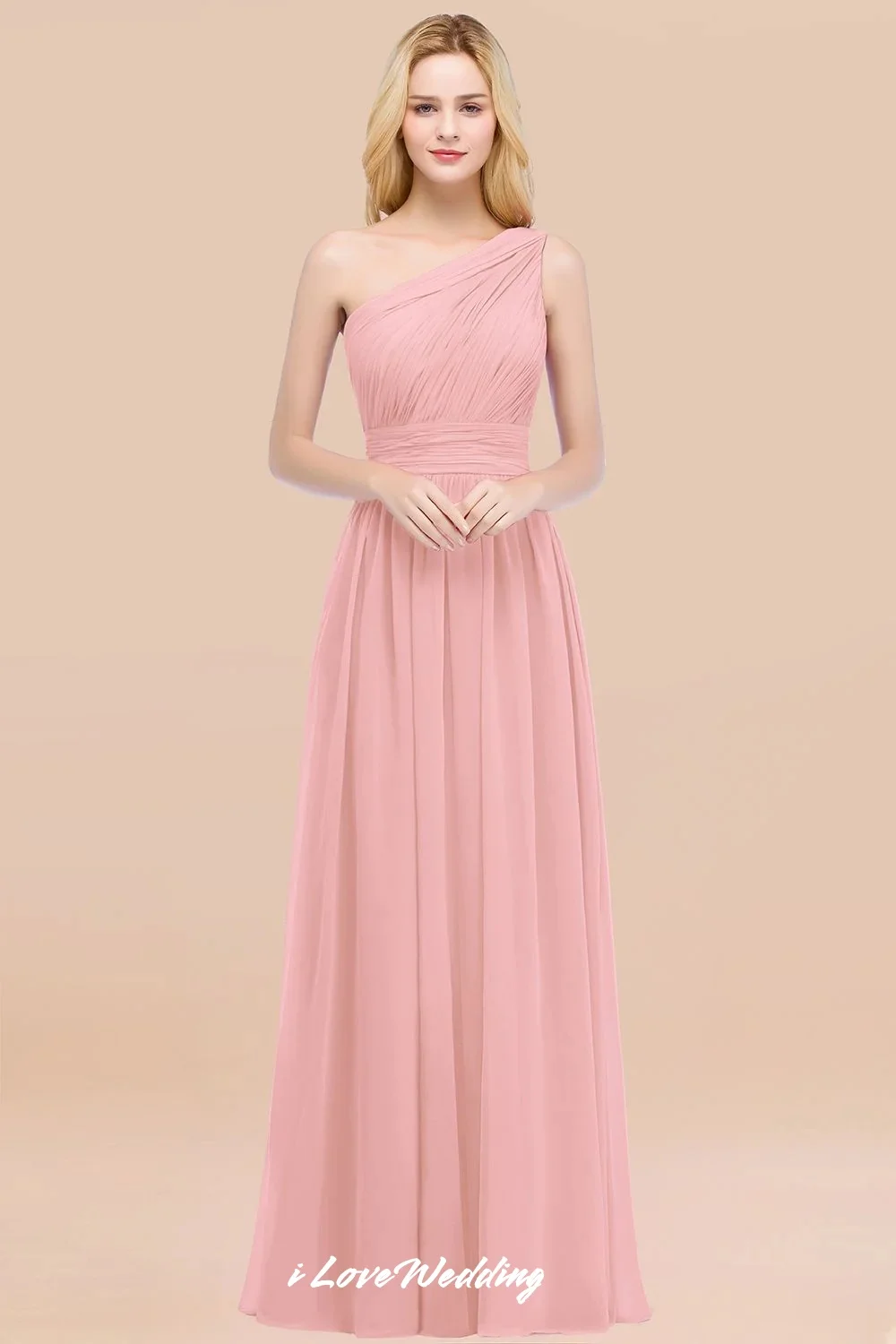 Women's One-Shoulder Bridesmaid Dress Wedding Guest Dress Sleeveless Ruched Chiffon A Line Floor-Length Minimalist Customized
Women's One-Shoulder Bridesmaid Dress Wedding Guest Dress Sleeveless Ruched Chiffon A Line Floor-Length Minimalist Customized