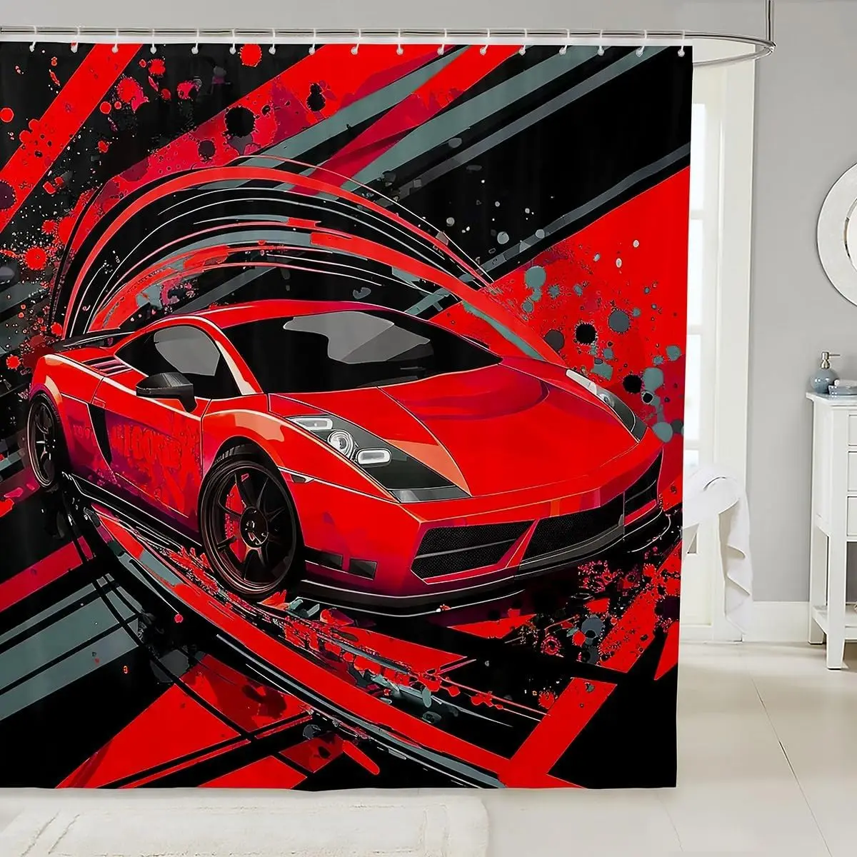 Luxury Sports Car Graffiti Shower Curtain Modern Waterproof Bathroom Decor Red Design Gift Print Curtain Panel
Luxury Sports Car Graffiti Shower Curtain Modern Waterproof Bathroom Decor Red Design Gift Print Curtain Panel