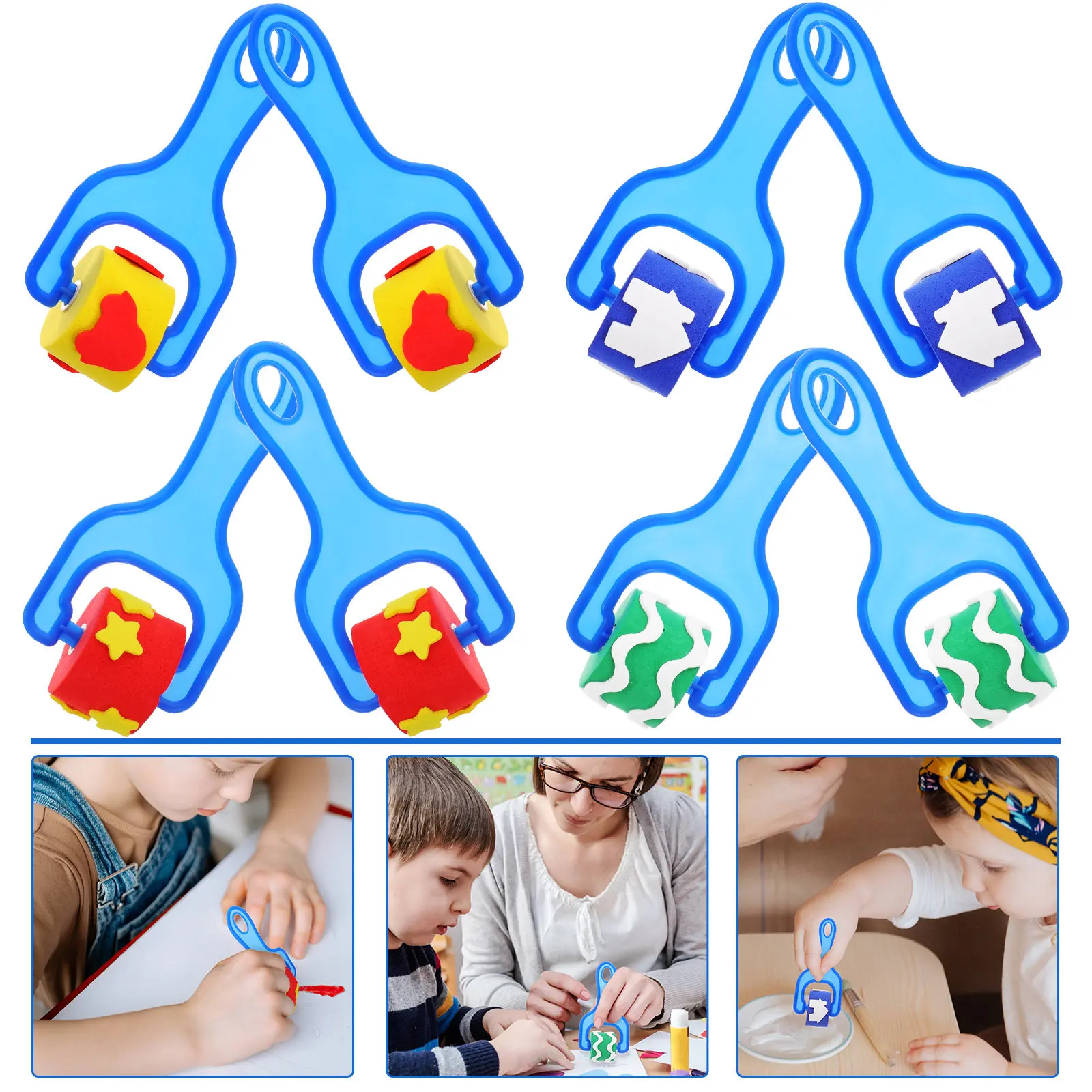 8Pcs Sponge Stamper Set for Kids Painting Drawing Tools Creative Art Supplies Safe Soft Rollers for Watercolor Acrylic Gouache
8Pcs Sponge Stamper Set for Kids Painting Drawing Tools Creative Art Supplies Safe Soft Rollers for Watercolor Acrylic Gouache