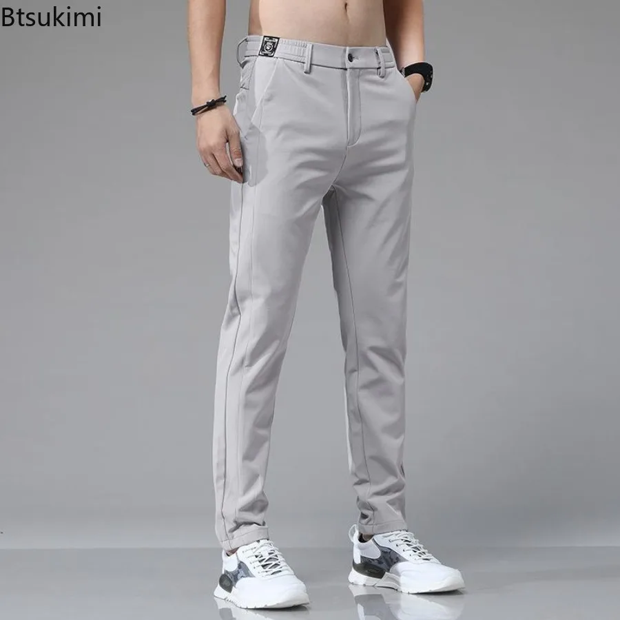 2025 Men's Casual Pants Spring Summer Ice Silk Cozy Elastic Straight-leg Trousers Trendy Business Fast-Dry Thin Sport Pants Male
2025 Men's Casual Pants Spring Summer Ice Silk Cozy Elastic Straight-leg Trousers Trendy Business Fast-Dry Thin Sport Pants Male