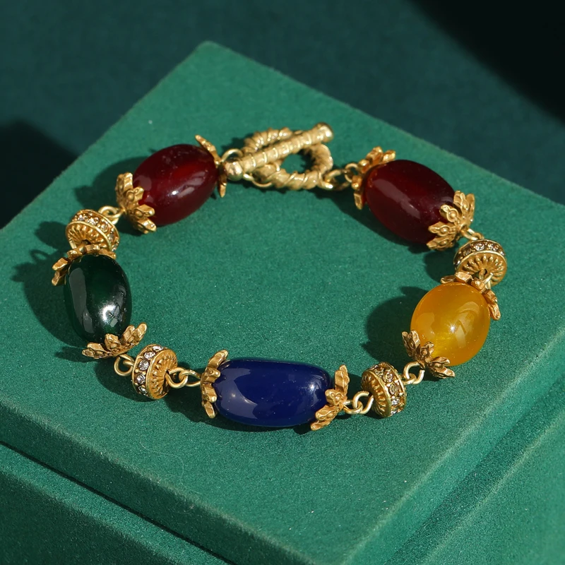 Retro Colorful Agate Bracelets Strand Beads Vintage Jewelry Antique High Quality Gold Plated Luxury 2026 Culture Festival Decos
Retro Colorful Agate Bracelets Strand Beads Vintage Jewelry Antique High Quality Gold Plated Luxury 2026 Culture Festival Decos