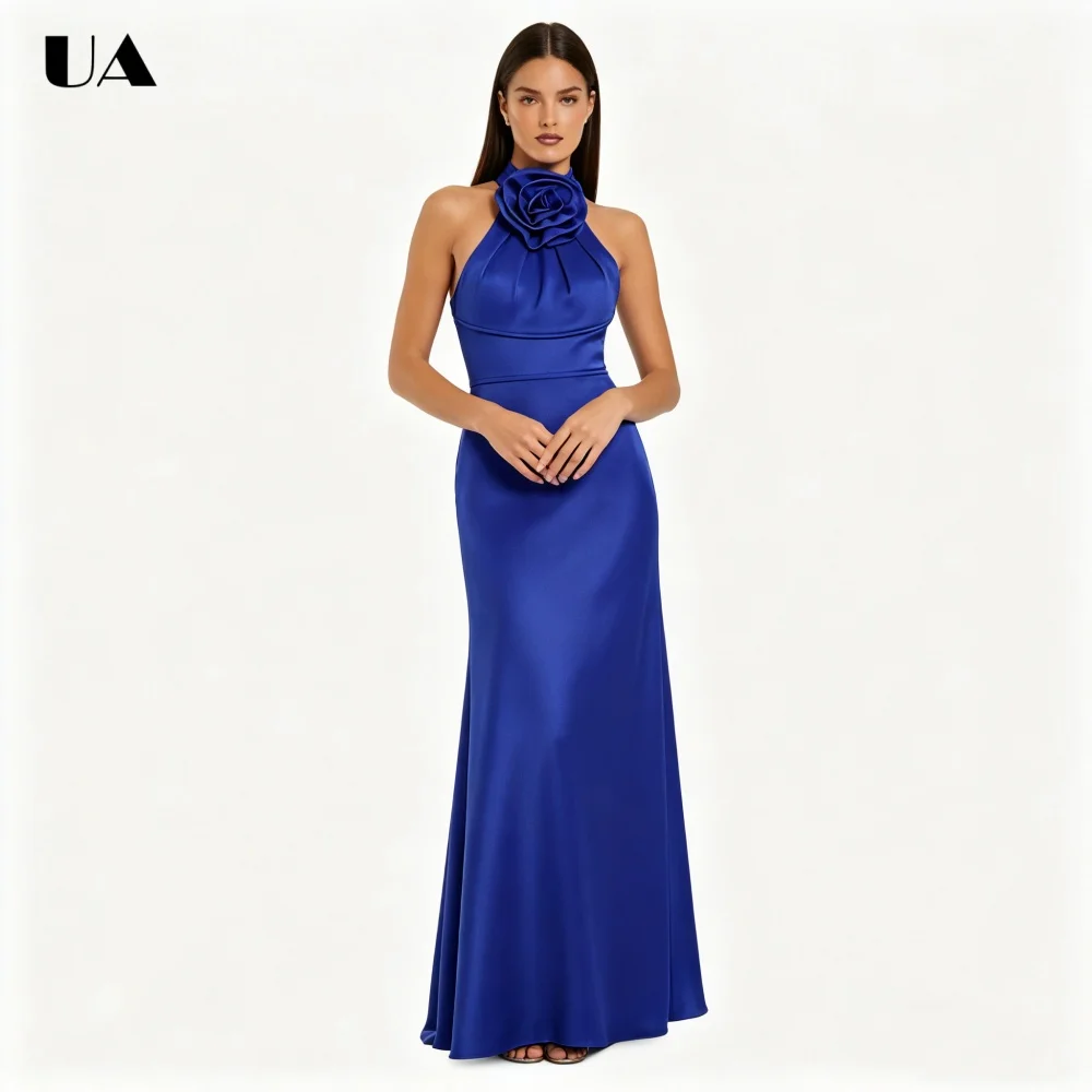 ULBYANRY Customized Satin Halterneck 3D Flower Prom Dresses for Women Elegant Mermaid Evening Dress Simple Sleeveless Ball Gown
ULBYANRY Customized Satin Halterneck 3D Flower Prom Dresses for Women Elegant Mermaid Evening Dress Simple Sleeveless Ball Gown