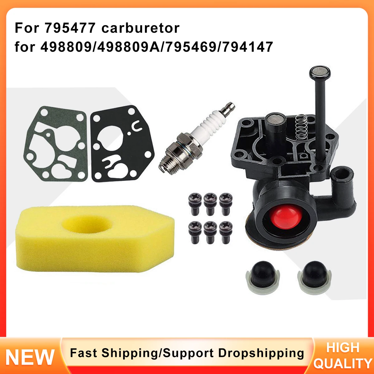 Carburetor 698369 for BS Engines, Replaces 494406 795477 498809 498809A 795469
Carburetor 698369 for BS Engines, Replaces 494406 795477 498809 498809A 795469