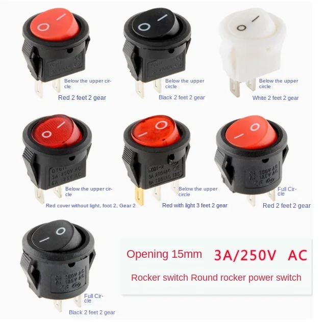 5 шт., 15 мм, переключатель в форме лодки, круглая кулисная кнопка включения питания в форме лодки, 2-контактный, 3-контактный, 3 А/250 В, красный, белый, черный
5 шт., 15 мм, переключатель в форме лодки, круглая кулисная кнопка включения питания в форме лодки, 2-контактный, 3-контактный, 3 А/250 В, красный, белый, черный