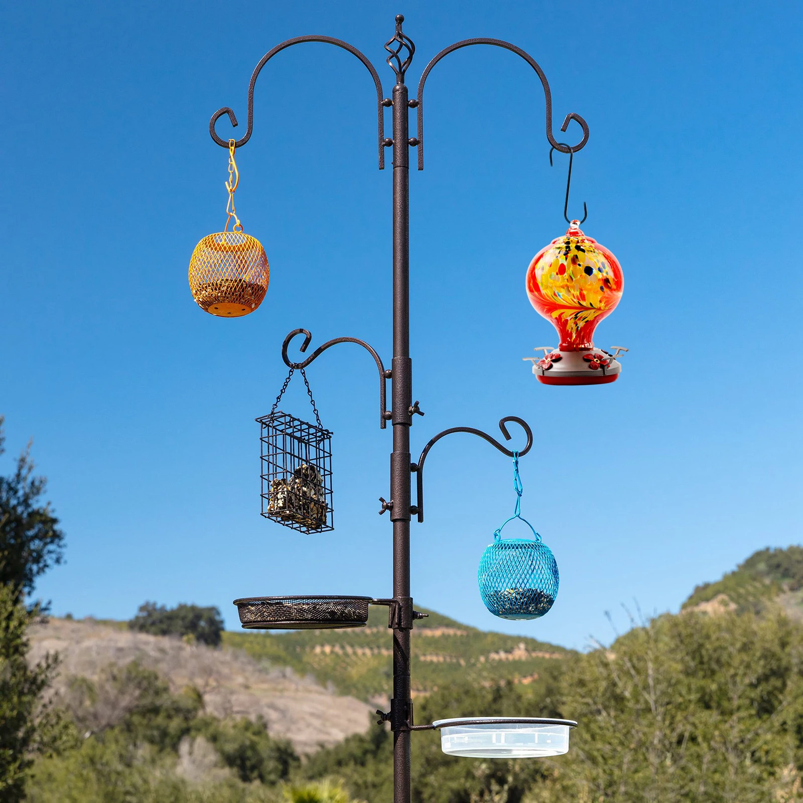 Outdoor Patio Colorful Hummingbird Nectar Feeder with Hanging Hook, Rope
Outdoor Patio Colorful Hummingbird Nectar Feeder with Hanging Hook, Rope