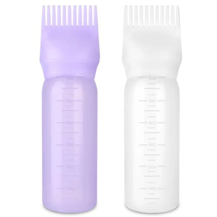 2 Pack Root Comb Applicator Bottle Oil Applicator for Hair Dye Hair Oiling Bottle with Graduated Scale, 6 Ounce Purple and Whit
2 Pack Root Comb Applicator Bottle Oil Applicator for Hair Dye Hair Oiling Bottle with Graduated Scale, 6 Ounce Purple and Whit