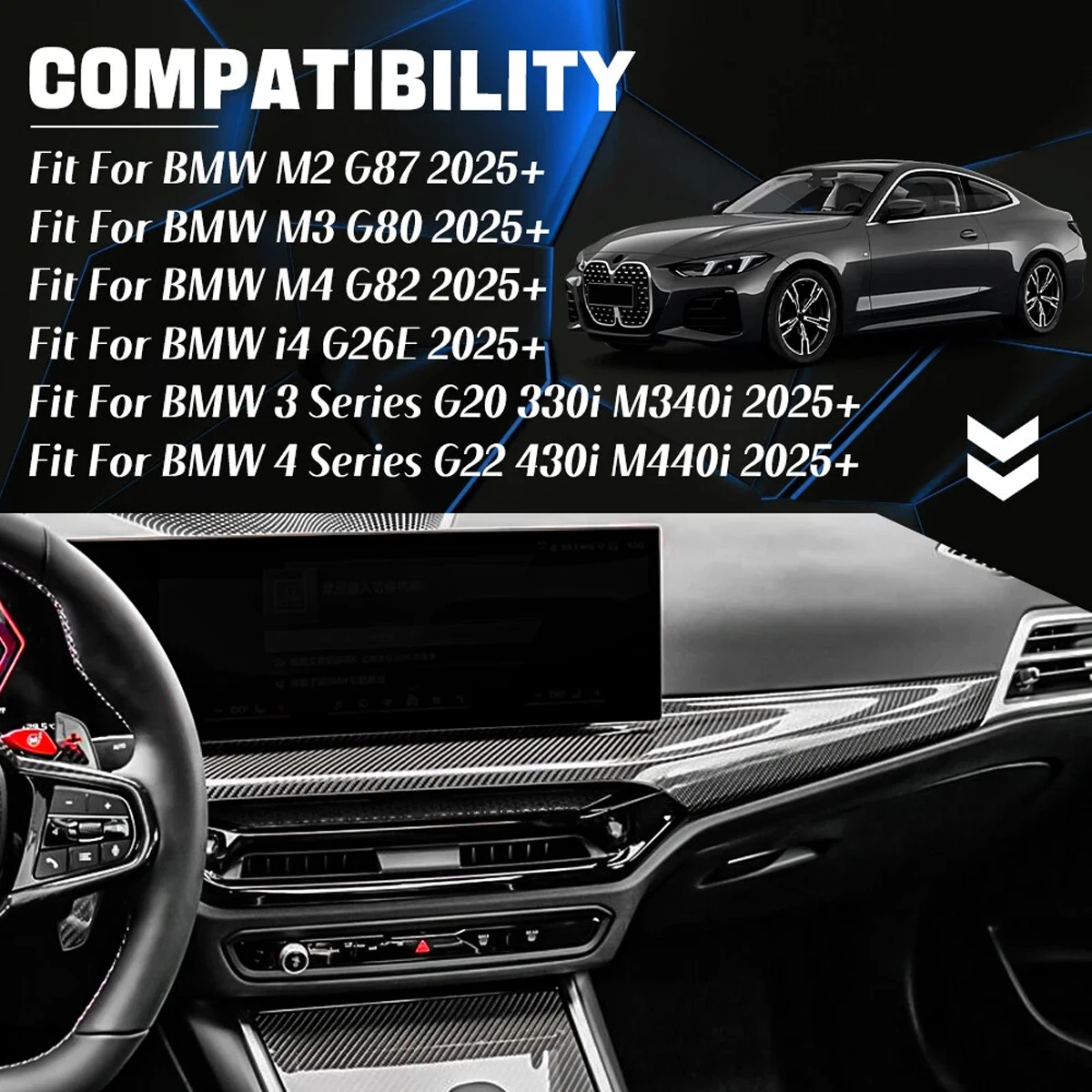 Для BMW 2, 3, 4 серий G42 G20 G22 G23 G26 M2 G87 M3 G80 G81 M4 G82 G83 2024-2025+ Комплект накладок из настоящего карбона
Для BMW 2, 3, 4 серий G42 G20 G22 G23 G26 M2 G87 M3 G80 G81 M4 G82 G83 2024-2025+ Комплект накладок из настоящего карбона