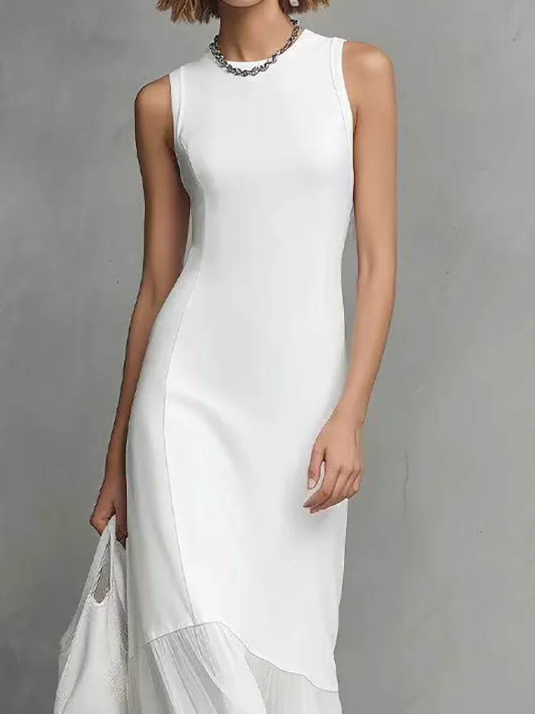 Elegant O-Neck Ruffle Patchwork Dress for Women Summer Holiday Sleeveless Chic Party Dress Solid Sweet Style 2026 Ladies Vestido
Elegant O-Neck Ruffle Patchwork Dress for Women Summer Holiday Sleeveless Chic Party Dress Solid Sweet Style 2026 Ladies Vestido
