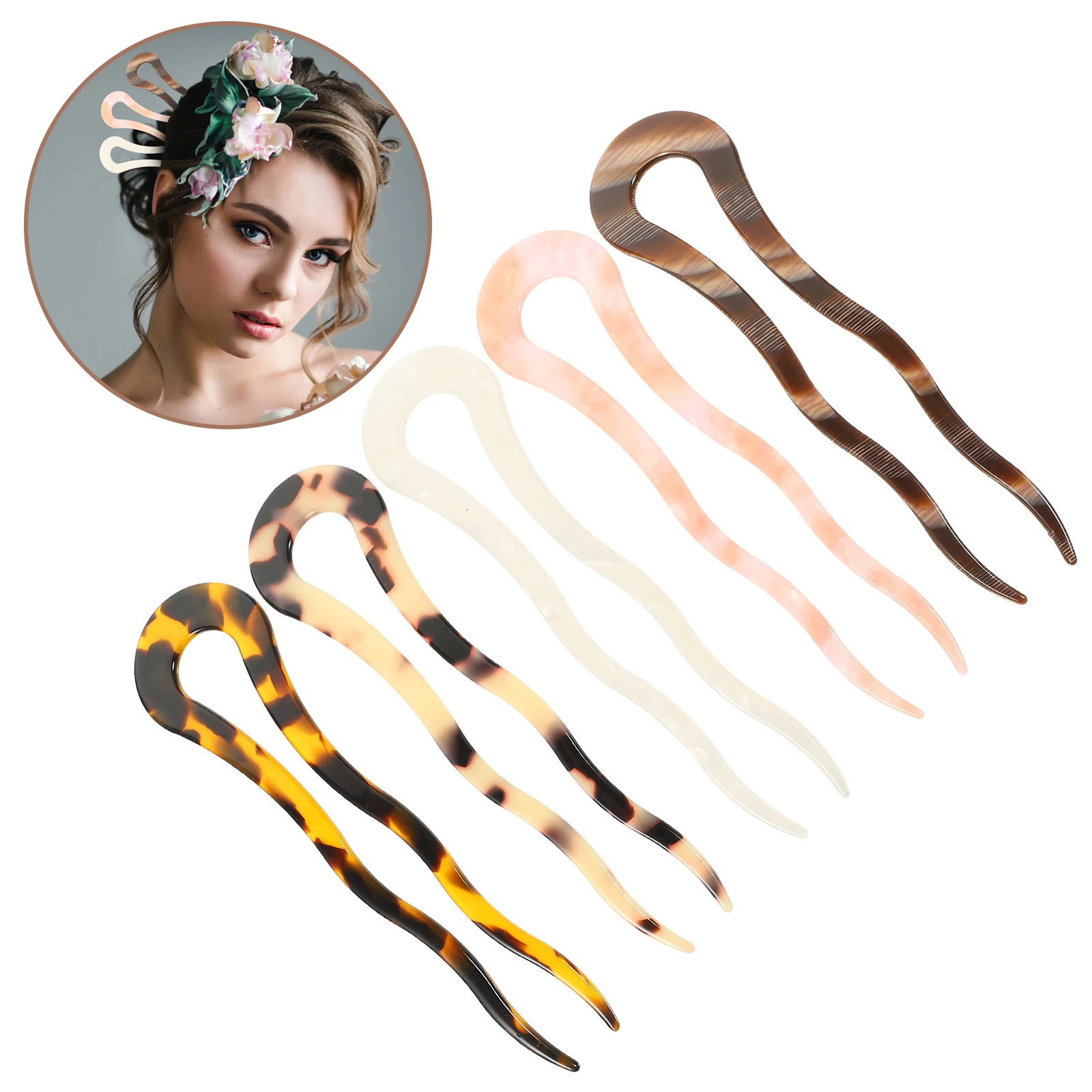 5 Pcs Acetate Hairpins Vintage U Shape Bridal Accessories Retro Wave Design Durable Safe Hairstyle Decorations
5 Pcs Acetate Hairpins Vintage U Shape Bridal Accessories Retro Wave Design Durable Safe Hairstyle Decorations