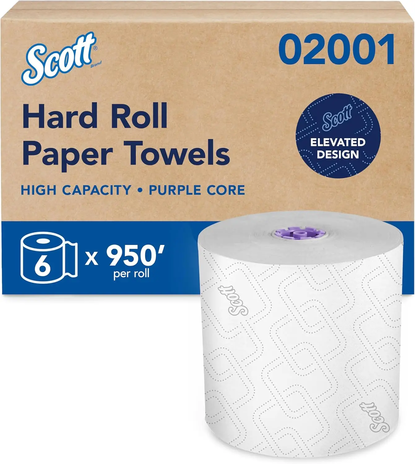 Professional High-Capacity Hard Roll Paper Towels, Bulk Hardwound with Absorbency Pockets, White for Dispensers (6 Rolls)
Professional High-Capacity Hard Roll Paper Towels, Bulk Hardwound with Absorbency Pockets, White for Dispensers (6 Rolls)