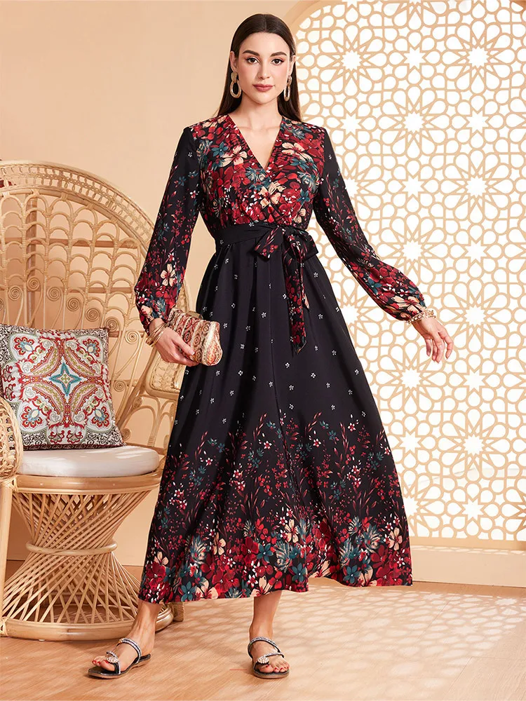 Plus Size Floral Print Dress Floral Print A-line Maxi Dress with Lace-up Belt V Neck for Women Plus Size Ankle Length Party Prom
Plus Size Floral Print Dress Floral Print A-line Maxi Dress with Lace-up Belt V Neck for Women Plus Size Ankle Length Party Prom