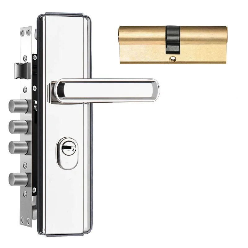 Universal Entrance Security door lock Stainless steel shinny Multifunction Anti-theft door handle lock Mechanical lock set
Universal Entrance Security door lock Stainless steel shinny Multifunction Anti-theft door handle lock Mechanical lock set