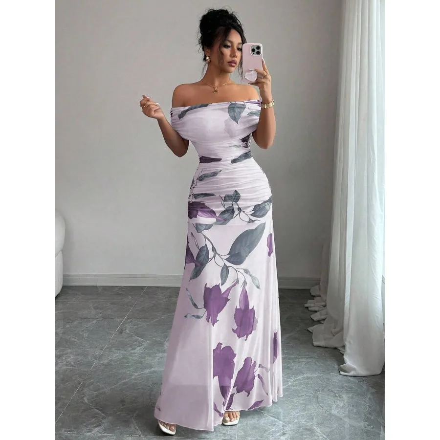 【New style】Modelyn Women's Mesh Printed Off Shoulder Ruffle Summer Casual Dress
【New style】Modelyn Women's Mesh Printed Off Shoulder Ruffle Summer Casual Dress