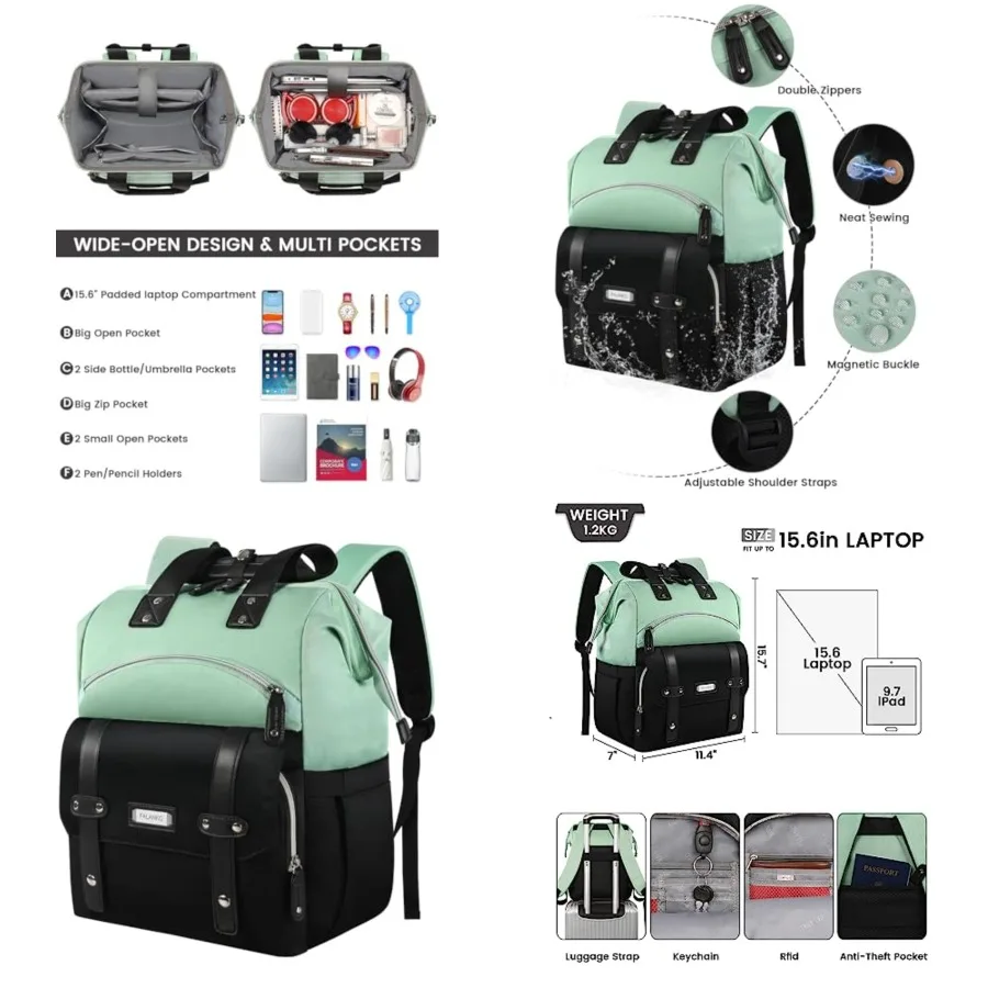Laptop Backpack for Women, College Work Teacher backpack for laptop, Travel Anti Theft Laptops Backpack RFID, Shoulder Purse Ba
Laptop Backpack for Women, College Work Teacher backpack for laptop, Travel Anti Theft Laptops Backpack RFID, Shoulder Purse Ba