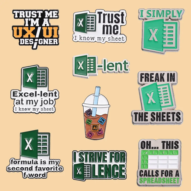 Cartoon Office Software EXCEL PS Enamel Pins Brooch Lapel Pins Badge on Backpack Clothing Accessories Fashion Jewelry Kid Gifts
Cartoon Office Software EXCEL PS Enamel Pins Brooch Lapel Pins Badge on Backpack Clothing Accessories Fashion Jewelry Kid Gifts