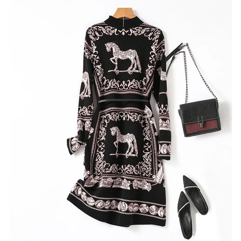 2023 Autumn and Winter New O-Neck Wool Knitted Jacquard Sweater Bottom Dress Women's Loose Large Knee Length Woolen Dress
2023 Autumn and Winter New O-Neck Wool Knitted Jacquard Sweater Bottom Dress Women's Loose Large Knee Length Woolen Dress