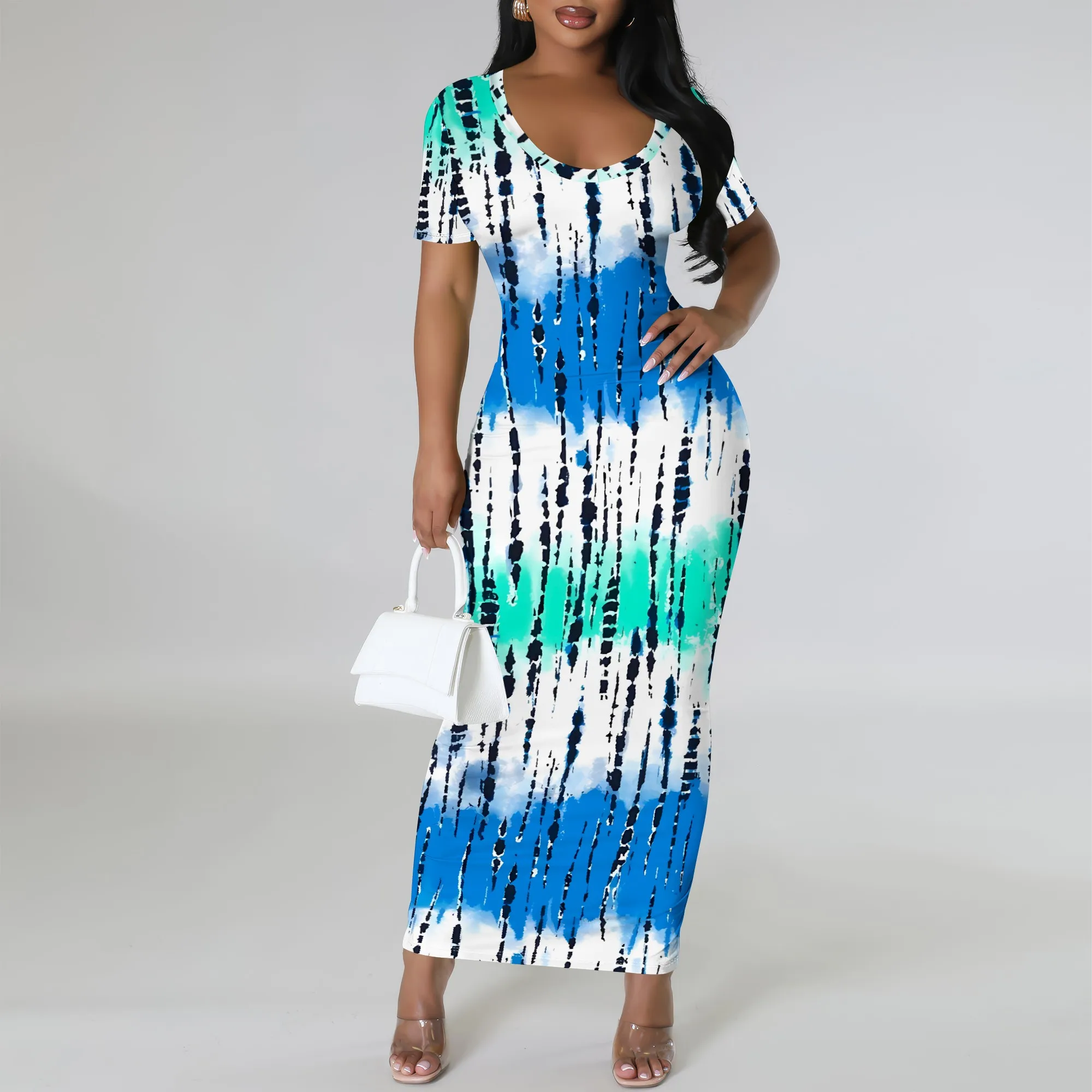 Nupusa Blue - Green Tie - Dye Print Dress for Women Standard Size Summer Casual Scoop Neck Short Sleeve Maxi Dress
Nupusa Blue - Green Tie - Dye Print Dress for Women Standard Size Summer Casual Scoop Neck Short Sleeve Maxi Dress