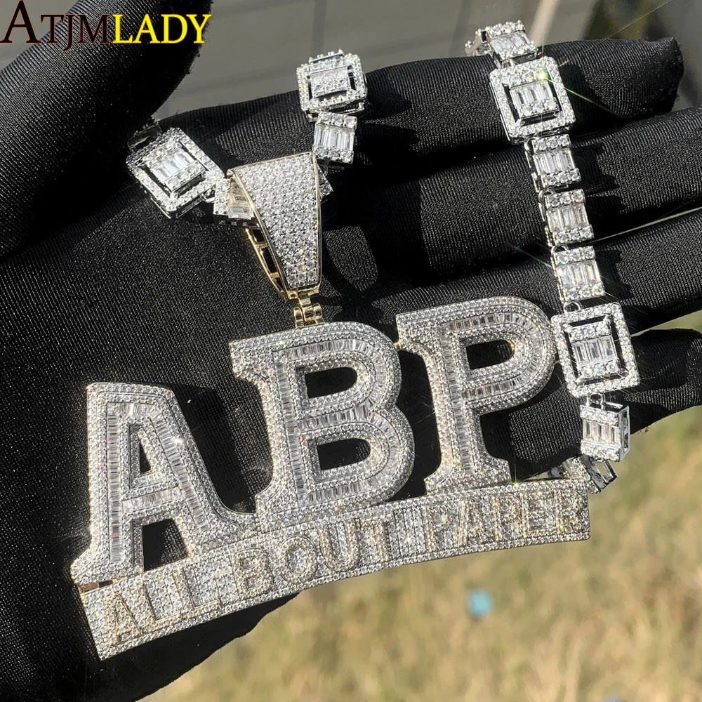 Bling All Bout Paper Letter ABP Pendant Pave 5A Cubic Zirconia CZ Ice Out Rope Chain Necklace Choker Hip Hop Jewelry for Men 
Bling All Bout Paper Letter ABP Pendant Pave 5A Cubic Zirconia CZ Ice Out Rope Chain Necklace Choker Hip Hop Jewelry for Men