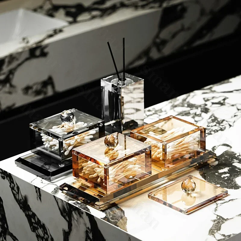 High End Crystal Glass Organizer Box with Cover Home Cotton Swab Jewelry Organizer Box Bathroom Decoration Aromatherapy Bottle
High End Crystal Glass Organizer Box with Cover Home Cotton Swab Jewelry Organizer Box Bathroom Decoration Aromatherapy Bottle