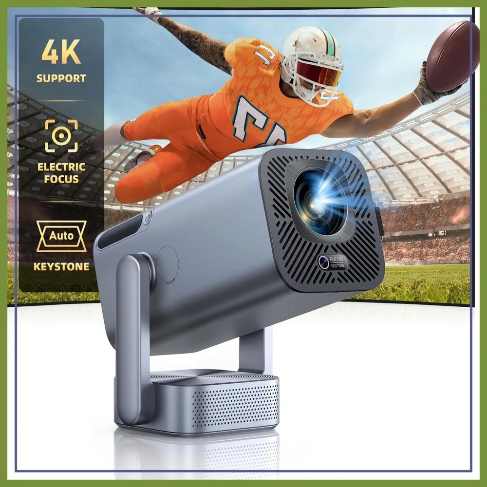 Mini Projector with WiFi and Bluetooth, Native 1080P, Electric Focus, Auto Keystone, 270° Stand, Portable for Home and Outdoor
Mini Projector with WiFi and Bluetooth, Native 1080P, Electric Focus, Auto Keystone, 270° Stand, Portable for Home and Outdoor