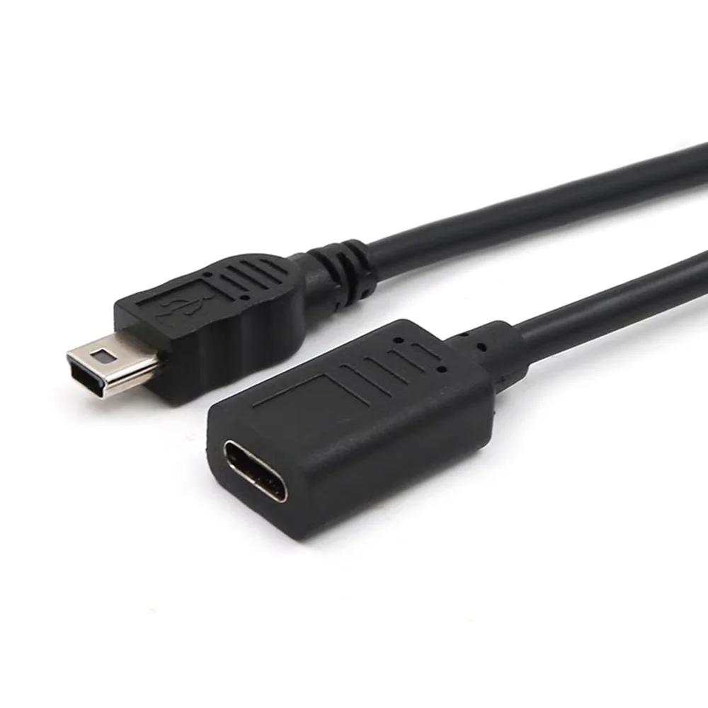 Type-C female port to mini USB data cable T-port male head phone camera connection Type-C extended charging cable
Type-C female port to mini USB data cable T-port male head phone camera connection Type-C extended charging cable