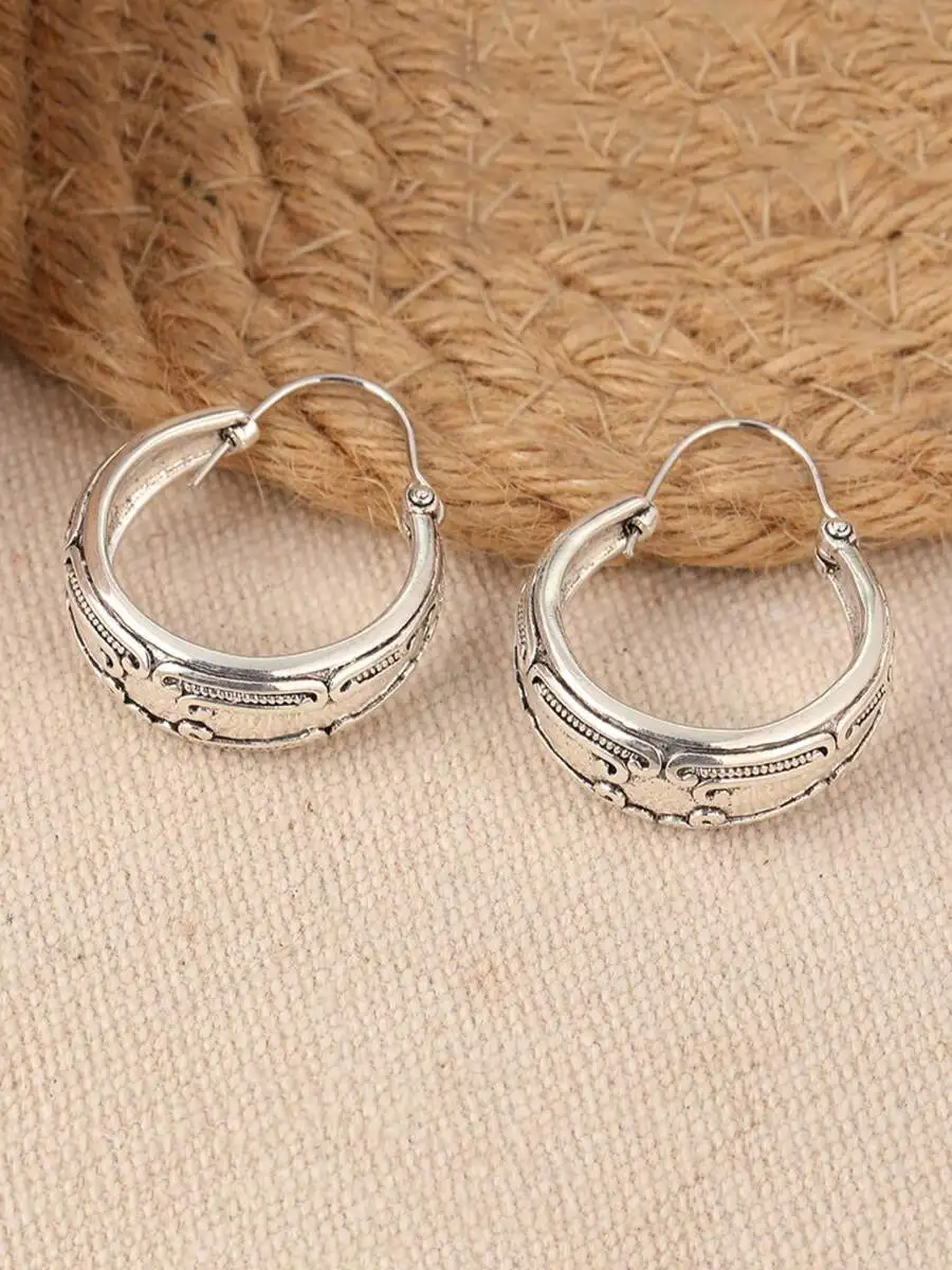 Bohemian Style Hoop Earrings For Women Handmade Textured Design
Bohemian Style Hoop Earrings For Women Handmade Textured Design