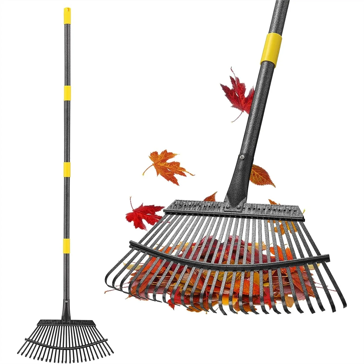 Heavy Duty Leaf Rake, Large Garden Rake for Lawns, 65 Inch Long Handle with 18.5" Wide 25 Tines Head for Quick Yard Cleanup
Heavy Duty Leaf Rake, Large Garden Rake for Lawns, 65 Inch Long Handle with 18.5" Wide 25 Tines Head for Quick Yard Cleanup